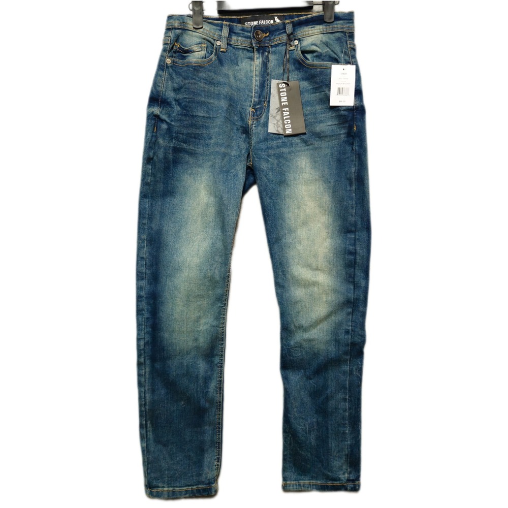 STONE FALCON Mens Size 32x30 Athletic‎ Fit Medium Blue Tint Jeans Stretch NEW